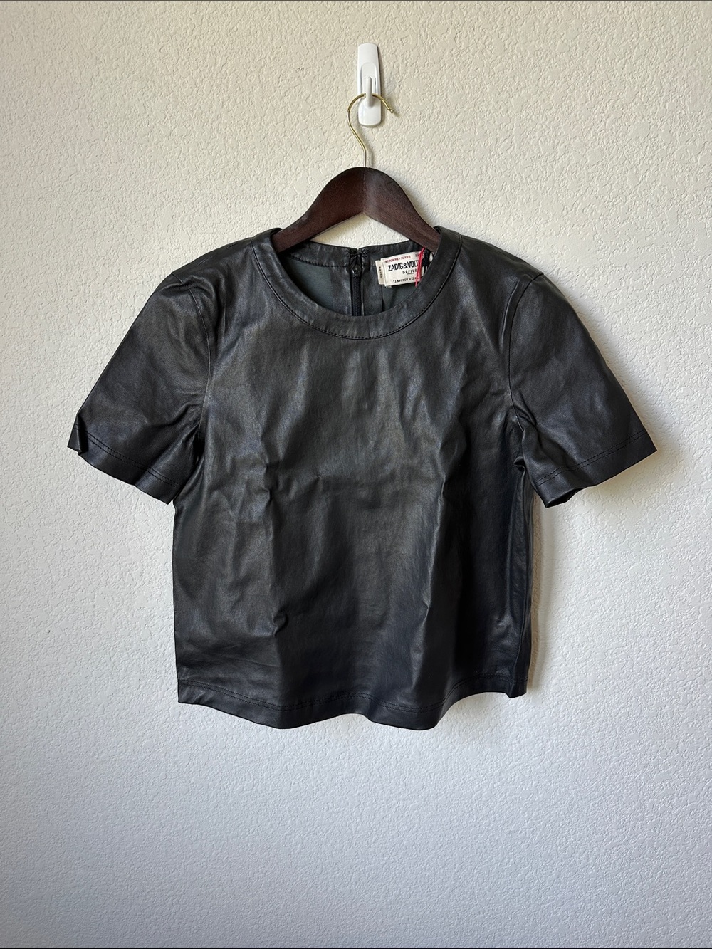 Zadig & Voltaire Black Leather Tee
